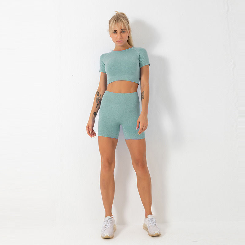 2021 Antibatterica Casual Outfits 2 Pieces Jogger Tops Sportswear Set E Shorts Yoga Wear Donne maniche corte