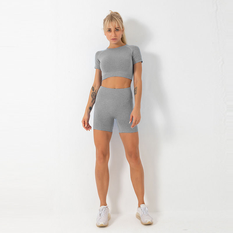 2021 Antibatterica Casual Outfits 2 Pieces Jogger Tops Sportswear Set E Shorts Yoga Wear Donne maniche corte