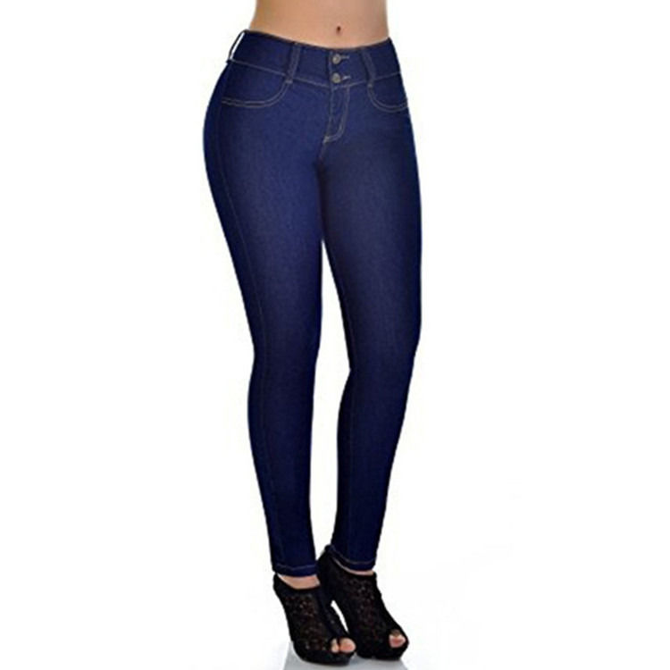 Color Fade Proof di buona qualità Giants a fascia alta Stretching Solid Woman Skinny Pencil Jeans