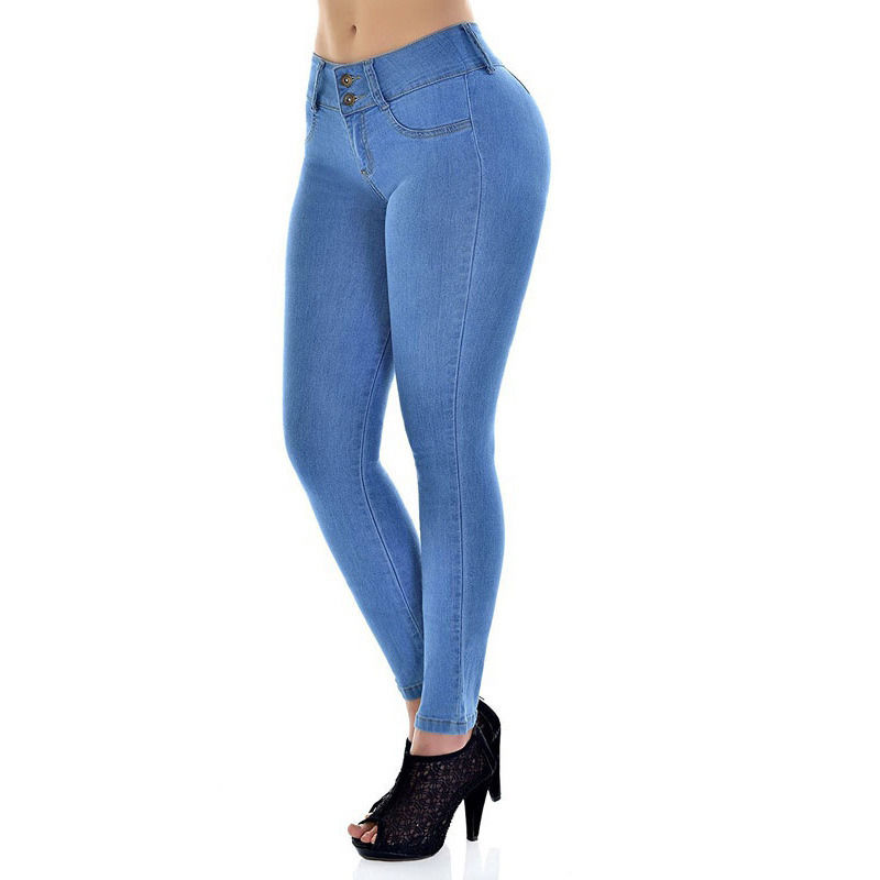 Color Fade Proof di buona qualità Giants a fascia alta Stretching Solid Woman Skinny Pencil Jeans