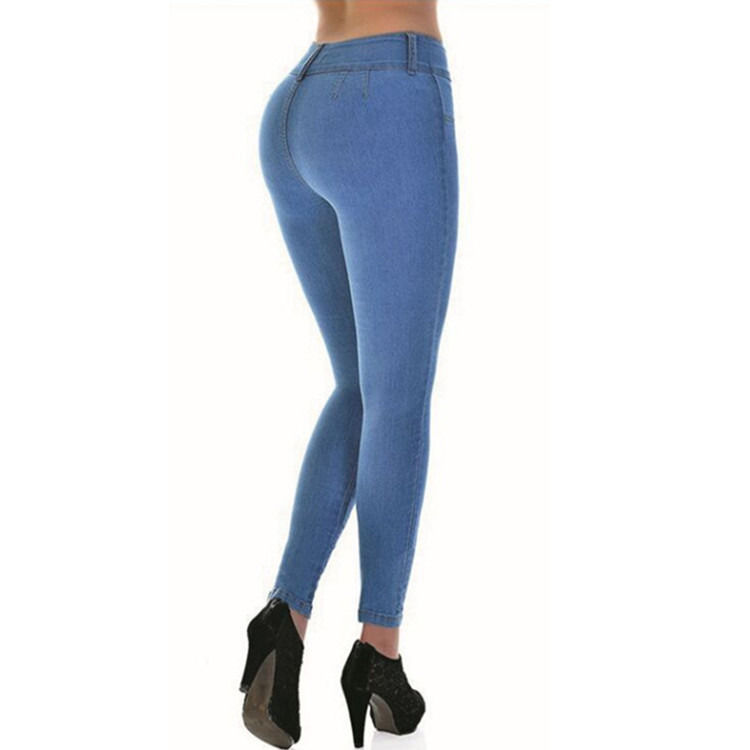 Color Fade Proof di buona qualità Giants a fascia alta Stretching Solid Woman Skinny Pencil Jeans