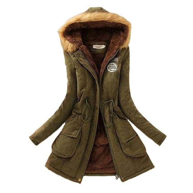 Giacca invernale spessa donna giacca invernale parka giacca con pelliccia collare caldo rivestimento giacca di lana spessa