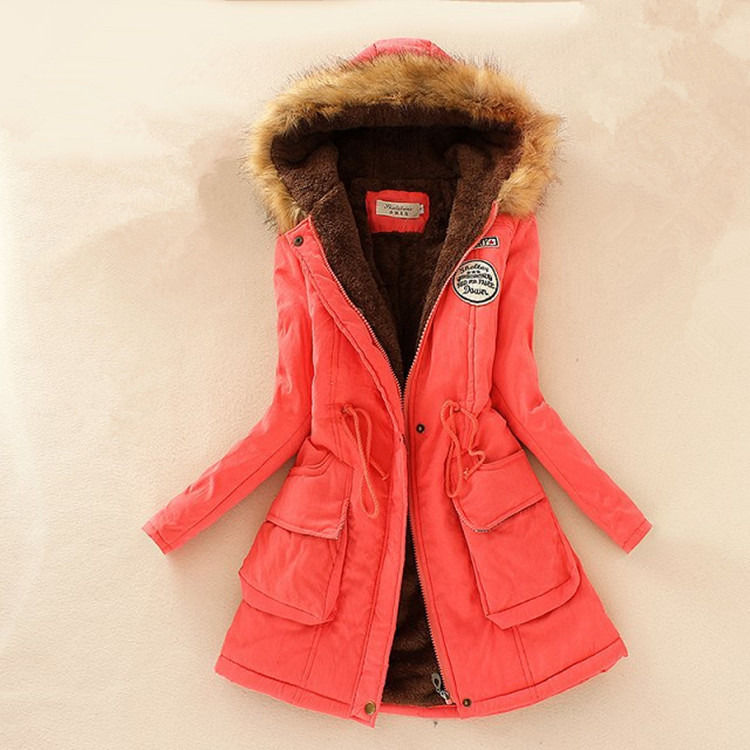 Giacca invernale spessa donna giacca invernale parka giacca con pelliccia collare caldo rivestimento giacca di lana spessa