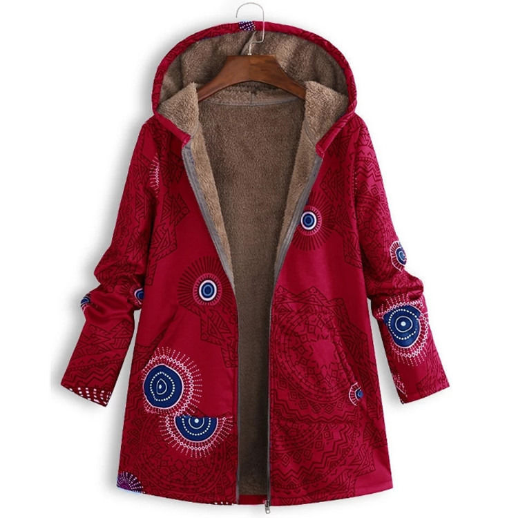 Fabbrica all'ingrosso impermeabile donna cappotto invernale stampato cappotto tasca giacca donna età di qualità di moda velluto