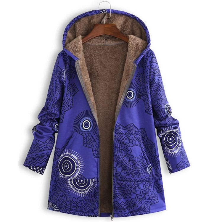 Fabbrica all'ingrosso impermeabile donna cappotto invernale stampato cappotto tasca giacca donna età di qualità di moda velluto