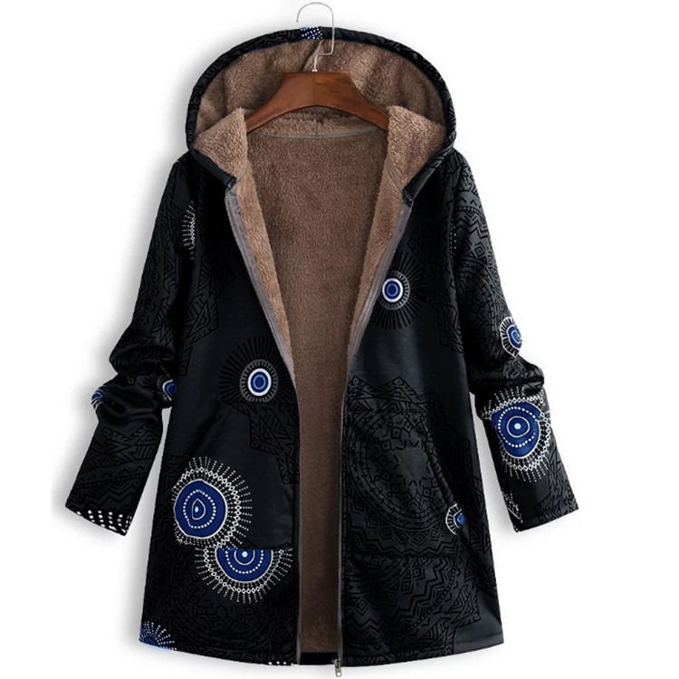 Fabbrica all'ingrosso impermeabile donna cappotto invernale stampato cappotto tasca giacca donna età di qualità di moda velluto