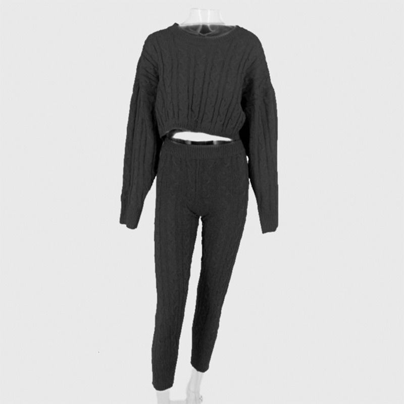 Inverno 2020 abbigliamento anti-rimpicciolamento a due pezzi composto da maglione massello con maglione e pantaloni caldi