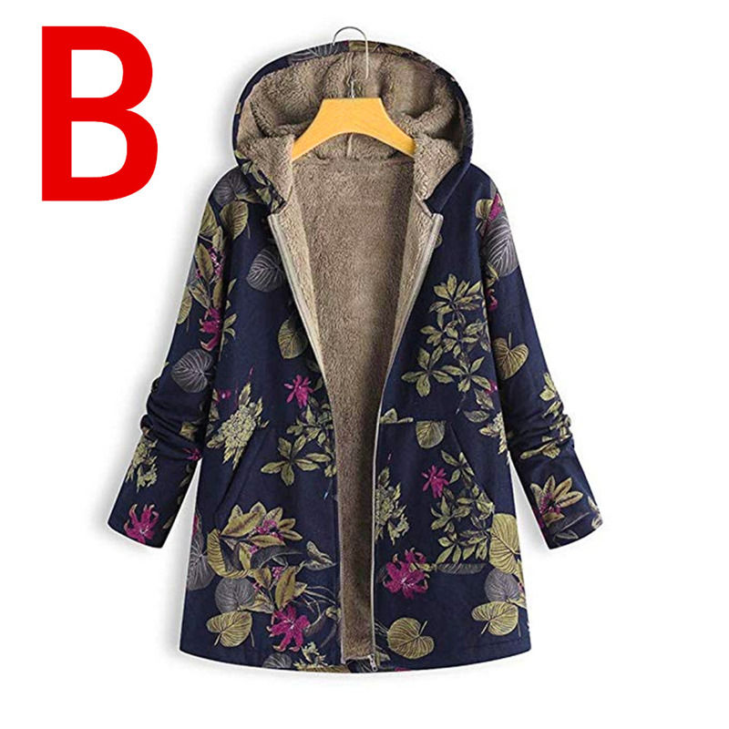 Impermeabile pronto per la spedizione cotone e cappotto caldo stampato lana tela giacca da inverno donna