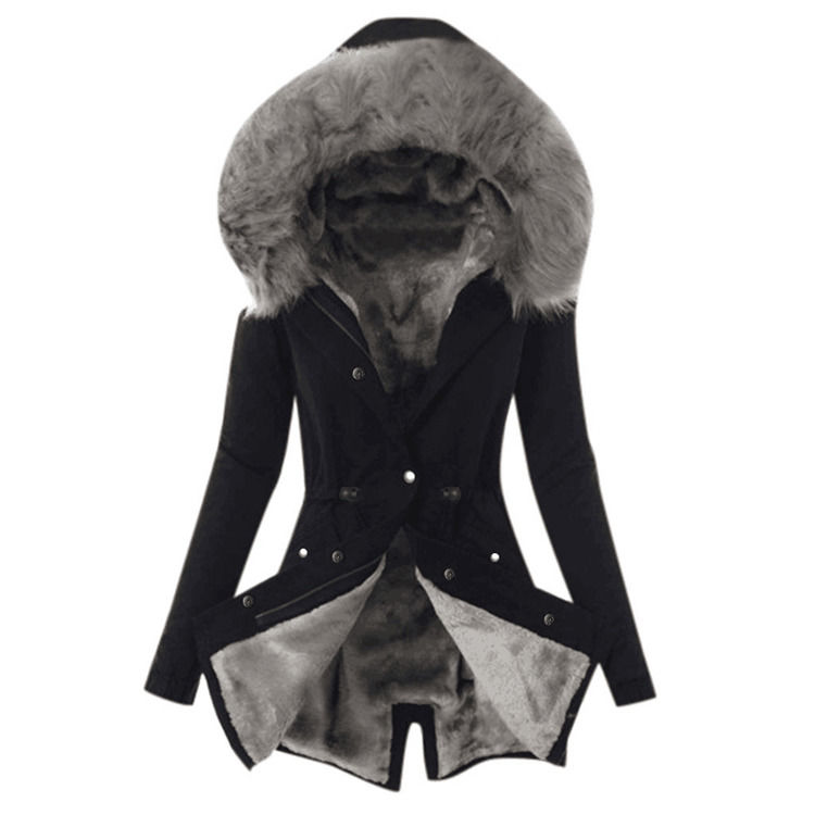 Cappotto impermeabile 2020 per donna per abbigliamento caldo colletto di pelliccia fleece giacche da donna cotone cappotto