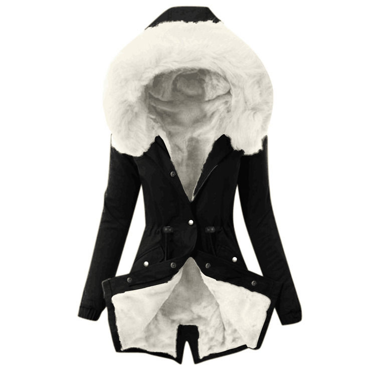 Cappotto impermeabile 2020 per donna per abbigliamento caldo colletto di pelliccia fleece giacche da donna cotone cappotto