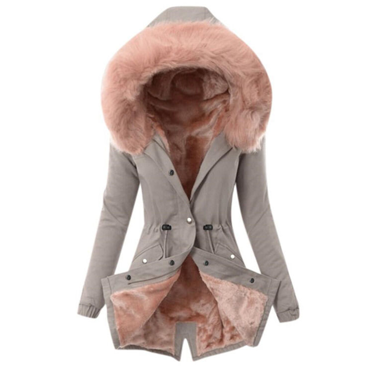 Cappotto impermeabile 2020 per donna per abbigliamento caldo colletto di pelliccia fleece giacche da donna cotone cappotto