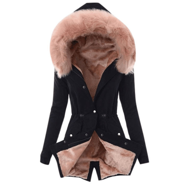 Cappotto impermeabile 2020 per donna per abbigliamento caldo colletto di pelliccia fleece giacche da donna cotone cappotto